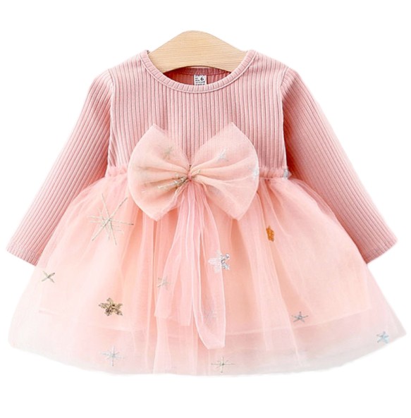 Baby Girls Spring Autumn Sweater Star Dress Infant Girl's Christmas Children Clothing Toddler Kids Dresses Clothes for 1- 6Years