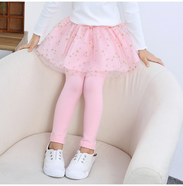 Baby Girl Pants Spring Fall Girls Leggings Lace Princess Skirt-pants 2-7 Yrs Kids Casual Clothes Children Fashion Trousers