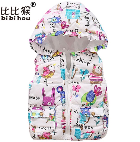 Children Vests For Girls Toddler Kids Hooded Vest Christmas Thin Soft Jacket Coat Autumn Winter Baby Girl Waistcoat Outerwear