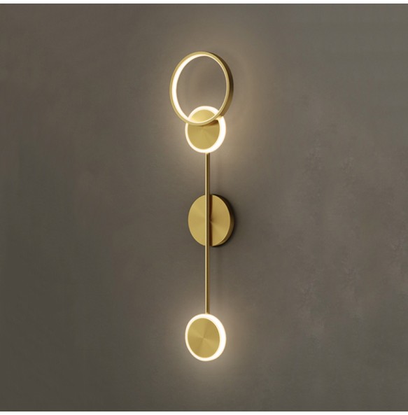 Modern Round Shaped Wall Lamp Living Room Light Luxury Bedroom Minimalist Background Creative Nordic Strip Led Bedside Lighting