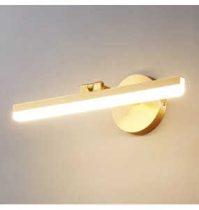 Nordic Simple Modern Copper Mirror Headlight Bathroom Toilet Led Wall Lamp Hotel Household Mirror Cabinet Lighting