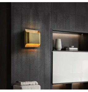 All Copper Wall Lamps Post-Modern Minimalist Model Room, Aisle Lights Stairs Hotel Living Room Bedroom Led  Indoor Lighting Home