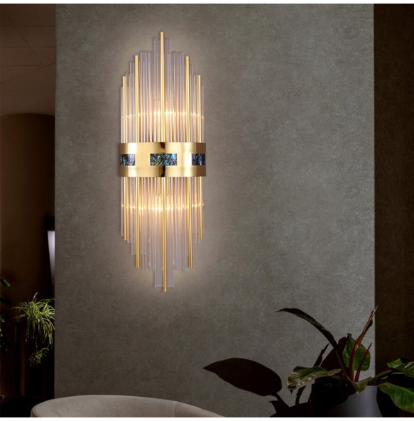 Luxury Shell Glass Rod Wall Lamp Modern Light Living Room Decoration Bedroom Study Led Indoor Lighting For Home Decor