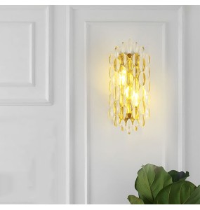 Luxury Wall Lamp Living Room Decoration Modern Bedroom Nordic Aisle Personality Simple Glass Crystal Led Indoor Light For Home