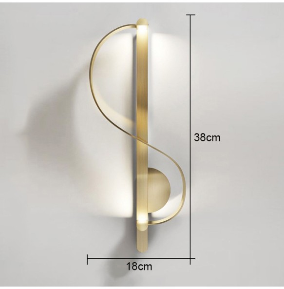 Modern Minimalist Musical Notes Wall Lamp Living Room Tv Decoration Bedroom Bedside  Led Indoor Lighting For Home