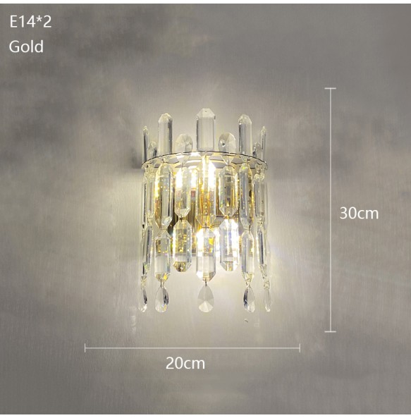 Modern Minimalist Light Luxury Crystal Wall Lamp Living Room Sofa Tv Background Bedroom Bedside Corridor Lighting