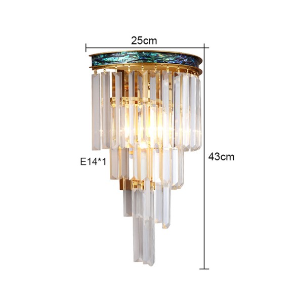 Luxury Shell Glass Rod Wall Lamp Modern Light Living Room Decoration Bedroom Study Led Indoor Lighting For Home Decor