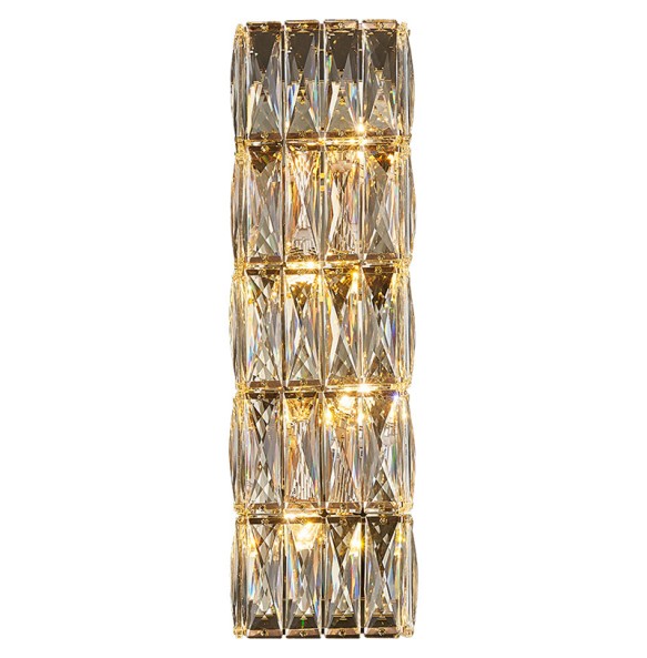 Modern American Rectangular Luxury Crystal Wall Lamp Living Room Background Tv Hotel Decor Bedroom Led Corridor Indoor Lighting