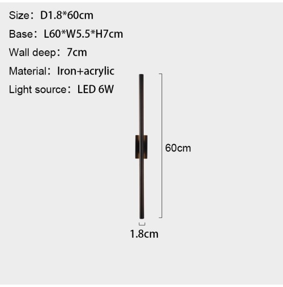 Minimalist Long Line Wall Lamp Simple Modern Bedroom Bedside Hotel Corridor Aisle Living Room Led Porch Indoor Lighting For Home