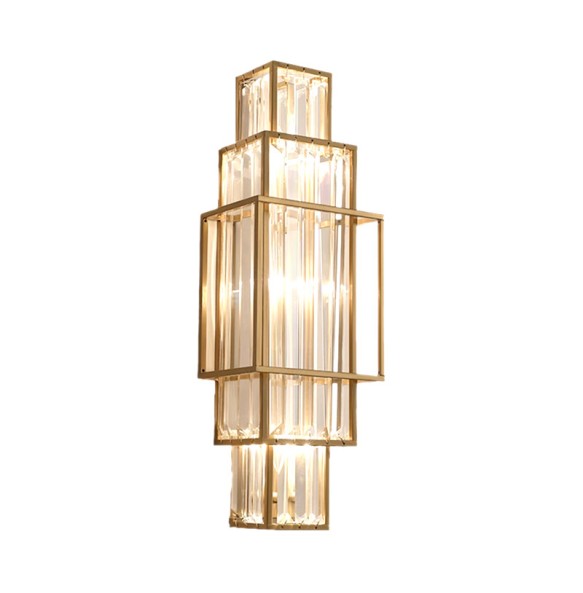 Modern Minimalist Luxury Glass Crystal Wall Lamp Living Room Decoration Bedroom Geometric Indoor Lighting Study  Led Lamps