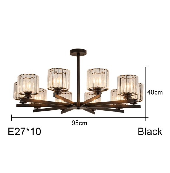 Modern Minimalist Living Room Decoration Round Black Chandelier Geometric Led Indoor Hanging Lighting For Home