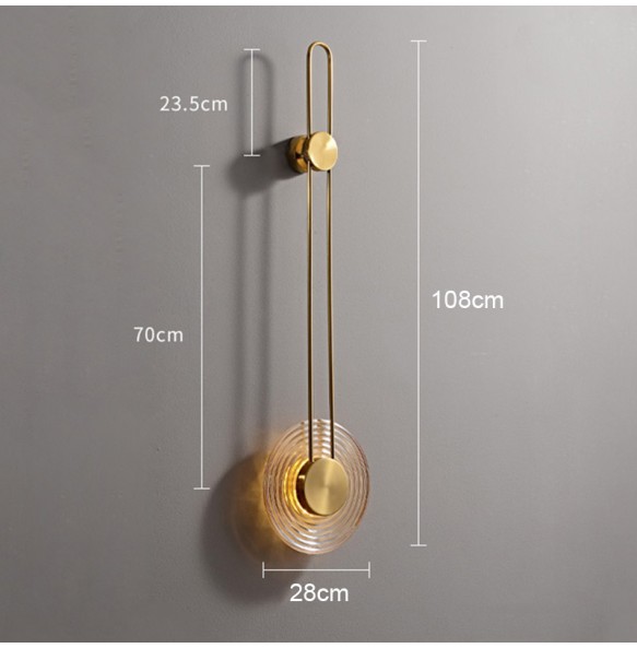 Modern Luxury Jade Wall Lamp Simple Metal Long Pole Creative Living Room Background  Led Bedside