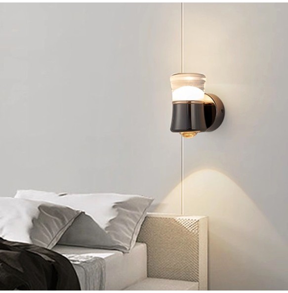 Modern Minimalist Nordic Bedroom Bedside Rotatable Wall Lamp Aisle Living Room Background Wall Decoration Led Lighting