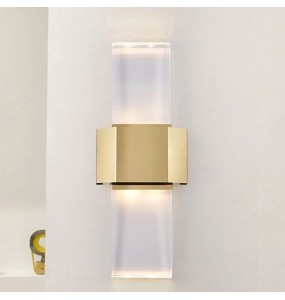 Modern Simple Minimalist Luxury Large rectangle Crystal Wall Lamp Living Room Bedroom Aisle Bedside Led Indoor Lighting