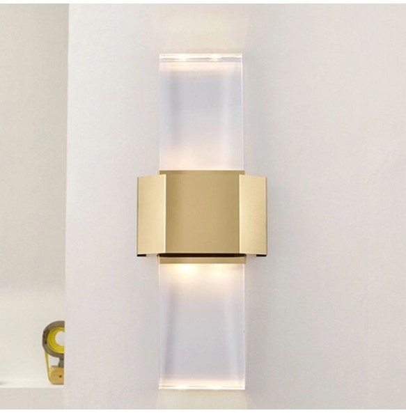 Modern Simple Minimalist Luxury Large rectangle Crystal Wall Lamp Living Room Bedroom Aisle Bedside Led Indoor Lighting