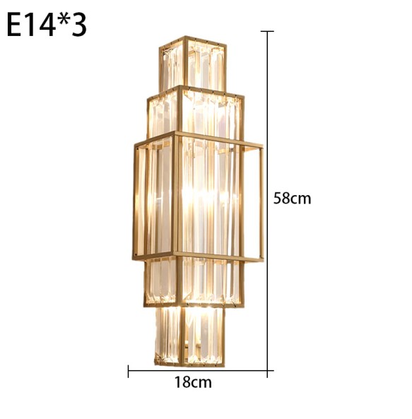 Modern Minimalist Luxury Glass Crystal Wall Lamp Living Room Decoration Bedroom Geometric Indoor Lighting Study  Led Lamps