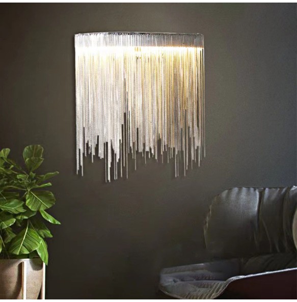 Modern Luxury Living Room Background Tassel Wall Lamp Aisle Staircase Villa Hotel Bedroom Bedside Lighting