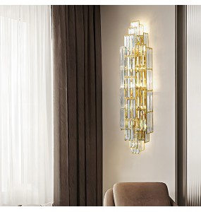 Hotel Lobby Crystal Wall Lamp Banquet Hall Department Villa Living Room Background Wall Large Lighting