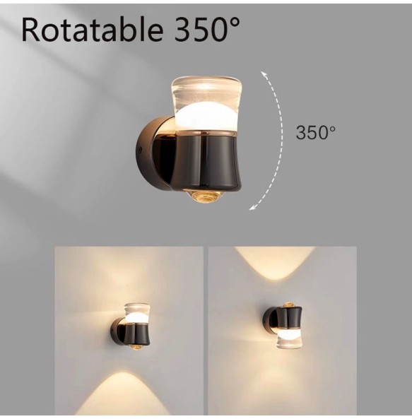 Modern Minimalist Nordic Bedroom Bedside Rotatable Wall Lamp Aisle Living Room Background Wall Decoration Led Lighting