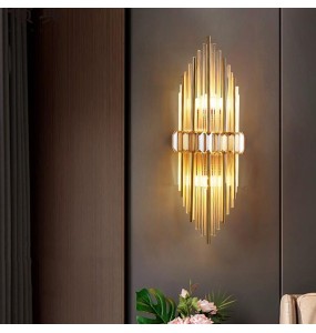 Modern Luxury Crystal Strip Living Room Tv Wall Lamp Bedroom Decoration Study Balcony Led Indoor Lighting For Home