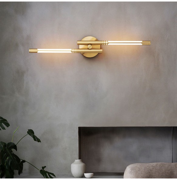 Modern Minimalist Long Strip Copper Wall Lamp Living Room Decoration Bedroom Study Indoor Lighting For Home