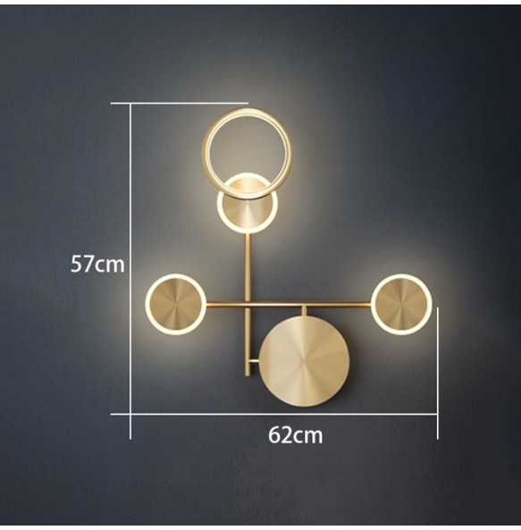 Modern Round Shaped Wall Lamp Living Room Light Luxury Bedroom Minimalist Background Creative Nordic Strip Led Bedside Lighting