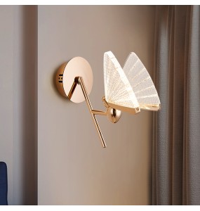 Modern Nordic Minimalist Acrylic Butterfly Wall Lamp Bedroom Study Living Room   Zinc Alloy Insect Lighting