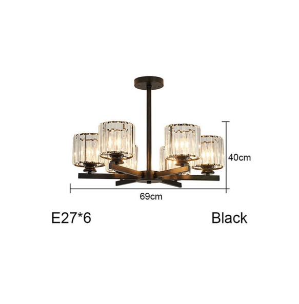 Modern Minimalist Living Room Decoration Round Black Chandelier Geometric Led Indoor Hanging Lighting For Home