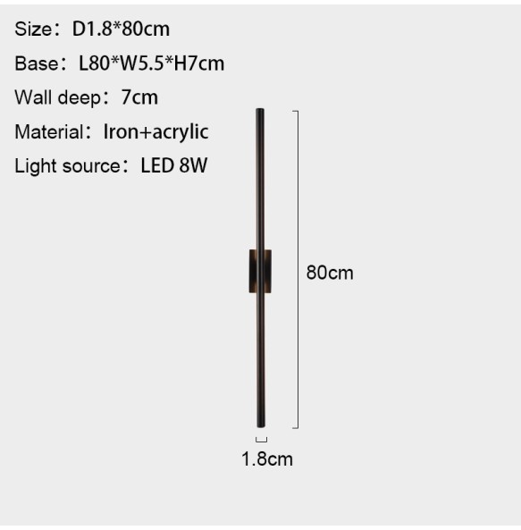 Minimalist Long Line Wall Lamp Simple Modern Bedroom Bedside Hotel Corridor Aisle Living Room Led Porch Indoor Lighting For Home