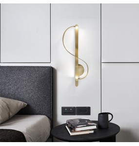 Modern Minimalist Musical Notes Wall Lamp Living Room Tv Decoration Bedroom Bedside  Led Indoor Lighting For Home