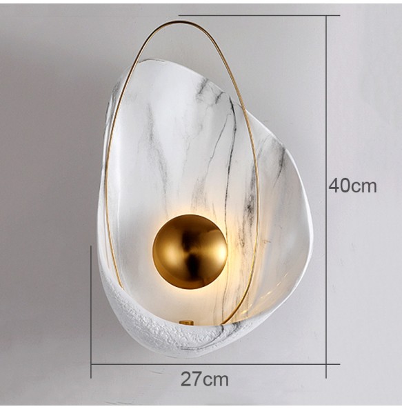 Nordic Modern Creative Design Marble Wall Lamp Living Room Bedroom Bedside Hotel Aisle Shell-Shaped Led Lights