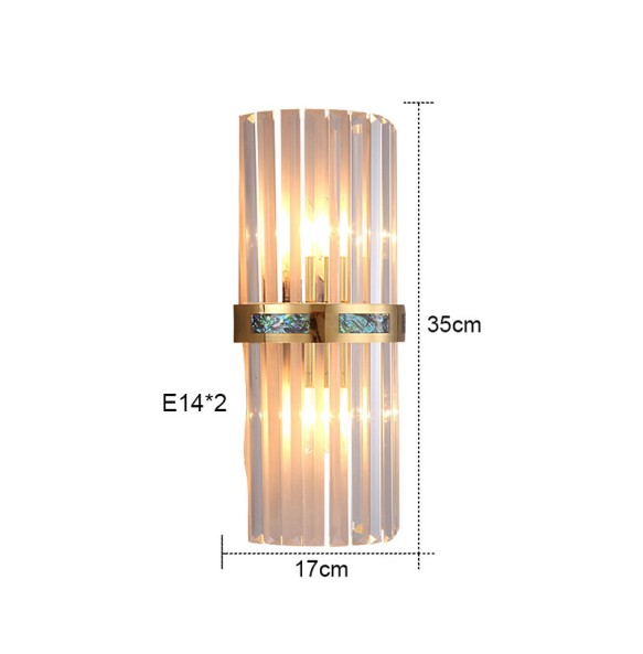 Luxury Shell Glass Rod Wall Lamp Modern Light Living Room Decoration Bedroom Study Led Indoor Lighting For Home Decor