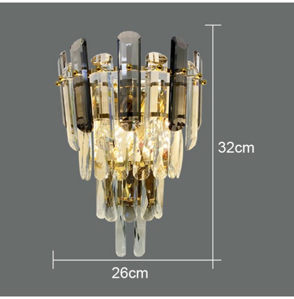 Modern Minimalist Light Luxury Crystal Glass Rod Wall Lamp Living Room Study Bedroom Decoration  Led Home Indoor Lighting