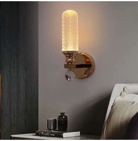 Modern Gold Luxury Minimalist Wall Lamp LED Light For Living Room  Bedroom Bedside Background Corridor Aisle Indoor Fixtures