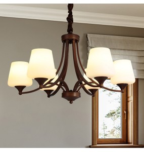 American Country Retro Style Living Room Chandelier Dining  Bedroom Lighting Glass Vintage Simple Indoor  For Home