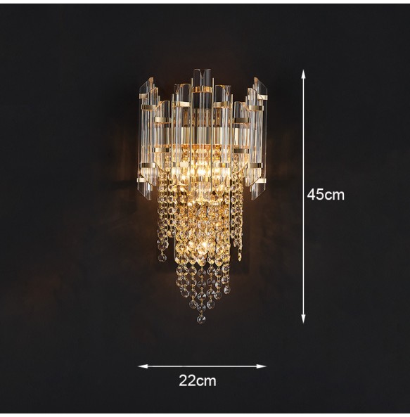 Luxury Modern Crystal Wall Lamp Living Room Minimalist Nordic Tv Background  Staircase Led Bedroom Bedside  Lights