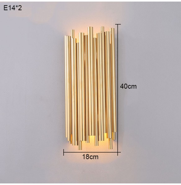 Modern Simple Luxury Metal Tube Bedroom Bedside Wall Lamp Living Room Decoration Study Led Indoor Lighting  For Home