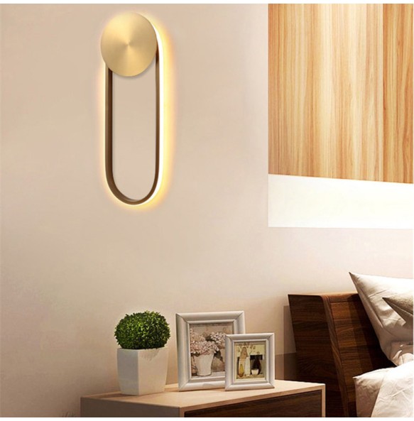 Nordic Minimalist Creative Living Room Golden Oval Wall Lamp Bedroom Decoration Dining  Bedside Indoor Lighting For Home