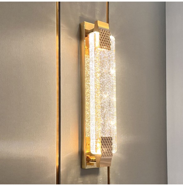 Modern Gold Luxury Rectangular Bubble Wall Lamp Bedroom Bedsides Living Room Tv Background Decoration Indoor Light Fixtures