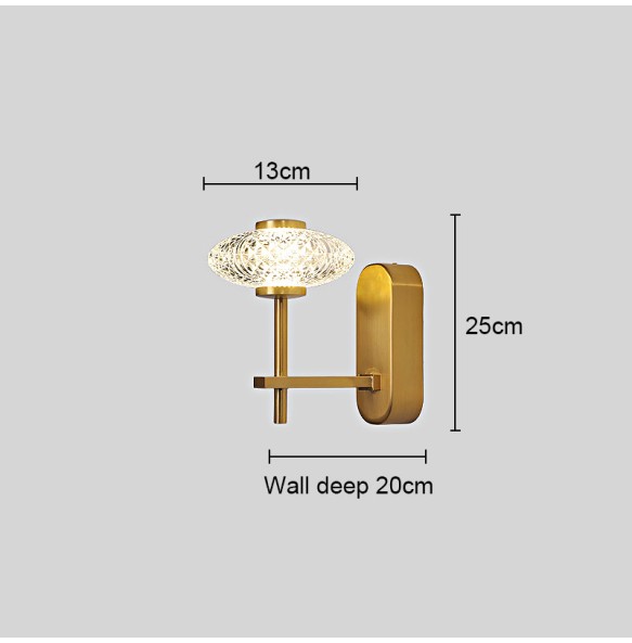 Nordic Copper Wall Lamp Bedroom Bedside Personality Simple Creative Modern Hotel Villa Corridor Living Room Background Lighting