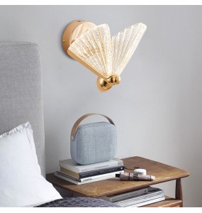 Nordic Minimalist Acrylic Butterfly Wall Lamp Zinc Alloy Light Bedroom Study Living Room Lighting