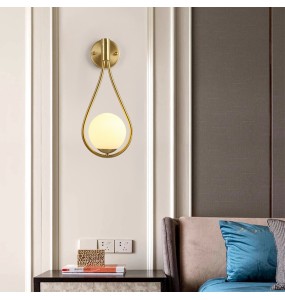 Modern Light Luxury Simple Moose Copper Wall Lamp Geometric Bedroom Living Room Study Led Indoor Lighting