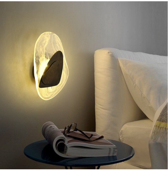 Nordic Modern Creative Design Marble Wall Lamp Living Room Bedroom Bedside Hotel Aisle Shell-Shaped Led Lights