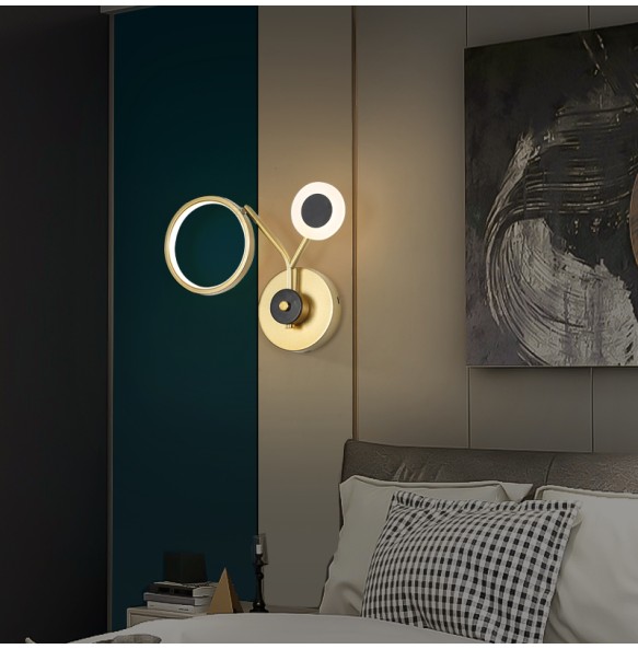 Modern Simple Round Rotatable Wall Lamp Bedroom Study Bedside  Led Lighting