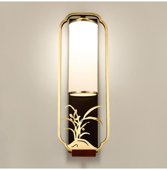 New Chinese Style Wall Lamp Living Room Tv Classical Enamel Plum Villa Decoration Corridor Bedroom Bedside Indoor Lighting