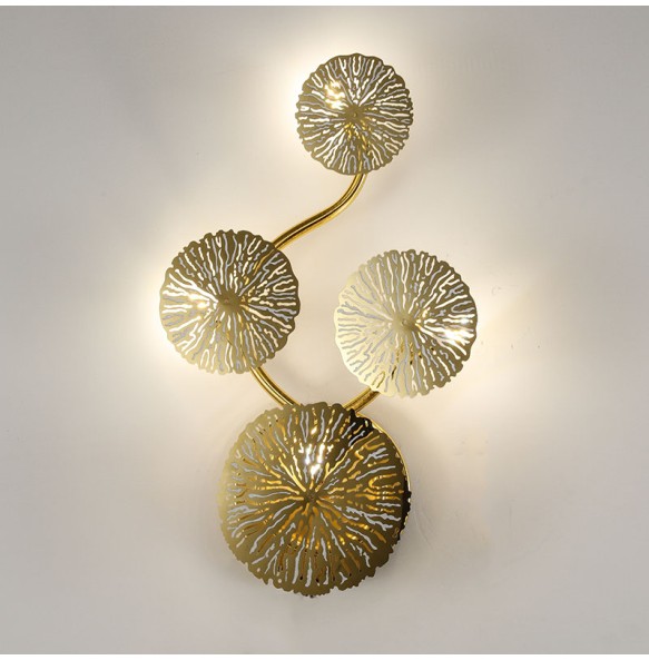 Nordic Modern Minimalist Hardware Lotus Leaf Wall Lamp Bedroom Living Room Study Lighting