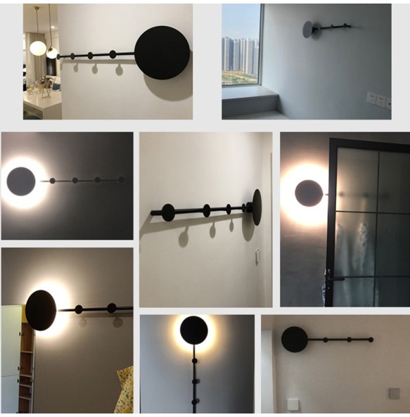 Nordic Minimalist Creative Simple Wall Lamp Modern Bedroom Bedside Entrance Hallway Coat Rack Hook Led Indoor Lighting