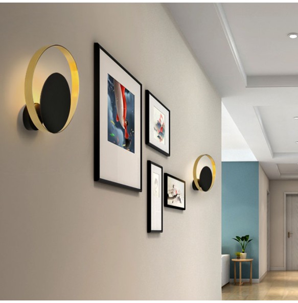 Modern Minimalist Round Eclipse Wall Lamp Bedroom Bedside Dector Living Room Corridor Porch Led Lighting