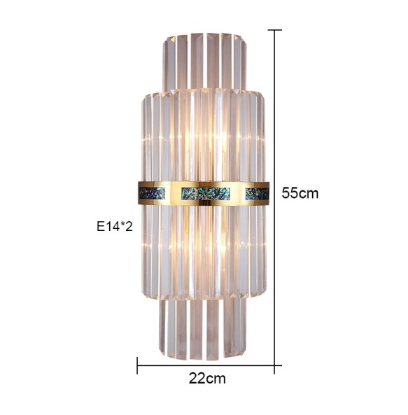 Luxury Shell Glass Rod Wall Lamp Modern Light Living Room Decoration Bedroom Study Led Indoor Lighting For Home Decor