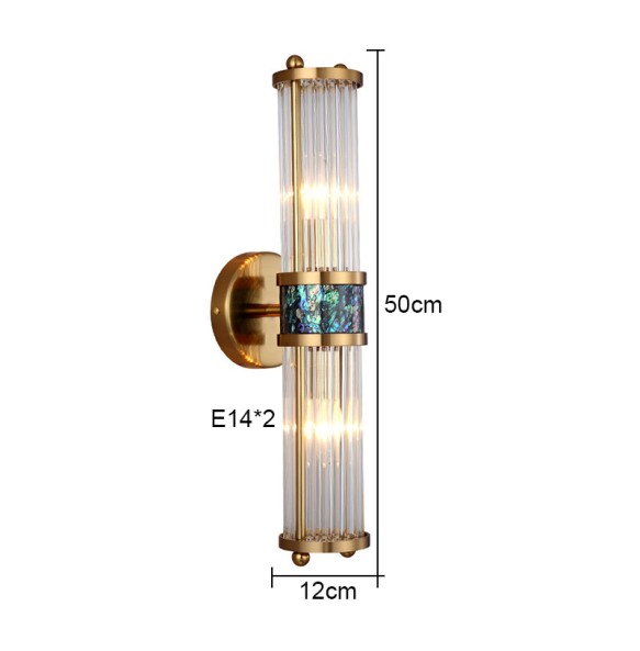 Luxury Shell Glass Rod Wall Lamp Modern Light Living Room Decoration Bedroom Study Led Indoor Lighting For Home Decor